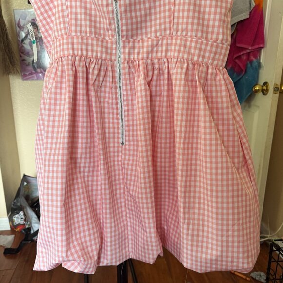 1. State pink gingham bubble hem dress WITH POCKETS! - Picture 5 of 6